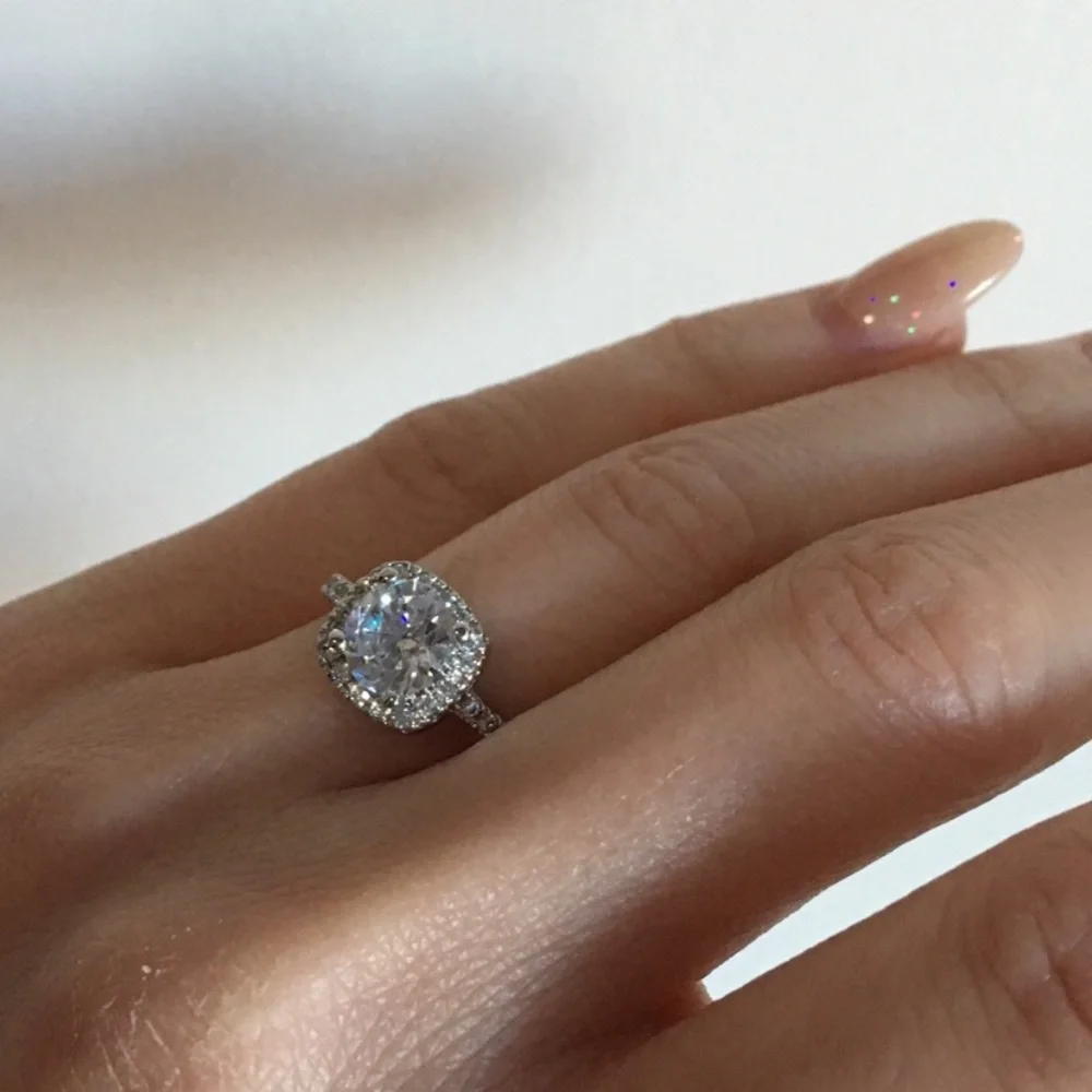 Cushion Cut Round Diamond Ring
